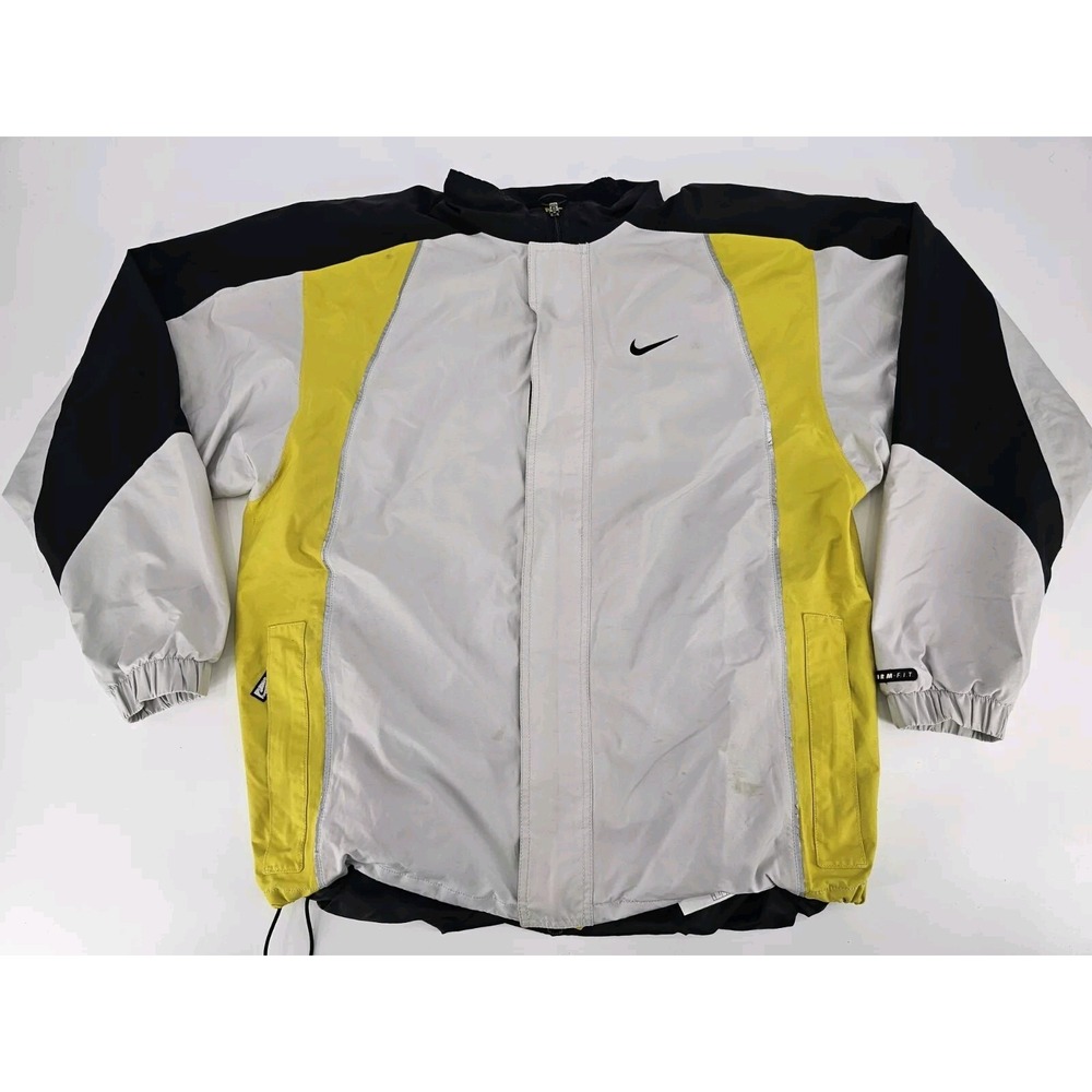 Vintage Nike Storm FIT Full-Zip Jacket Pullover Size Men's Large White/Yellow